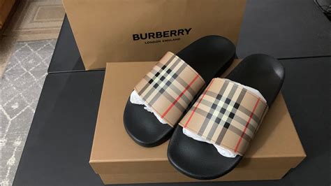 replica burberry slides|burberry shoes stitching.